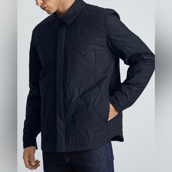 EVERLANE The ReNew Quilted Liner Jacket in Navy Blue Warm Pockets Medium NEW - Picture 5 of 9